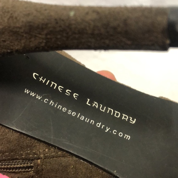 Brown suede zip up heeled open toed boots size 8.5 - Picture 4 of 12